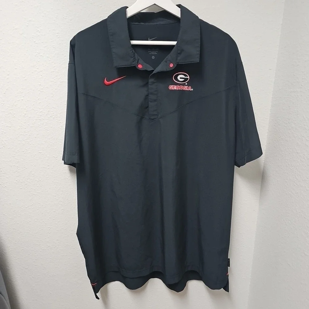 Nike Georgia Bulldogs Coaches Golf Polo Black Men's 2XL  DN5615-010 Sideline XXL